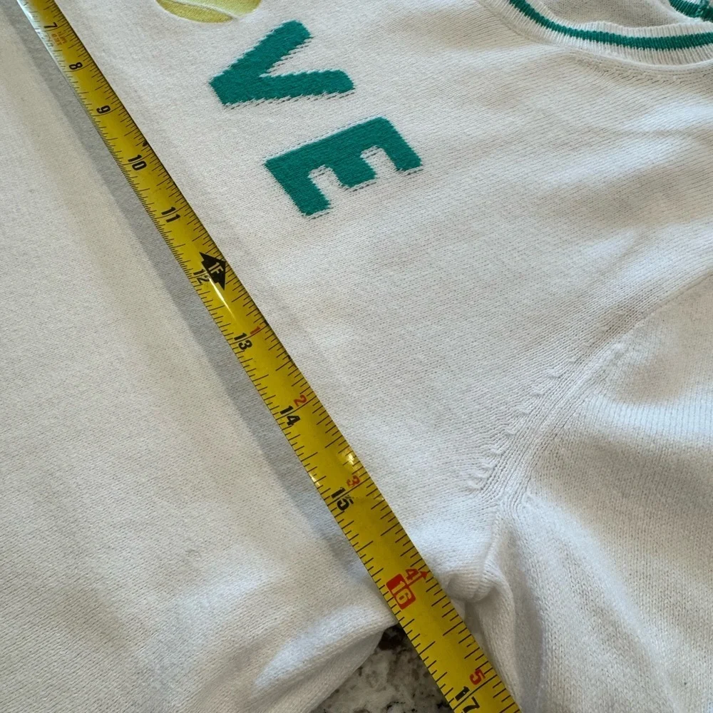 J.Crew LOVE Tennis Sweater Small White Cotton Re-Imagined